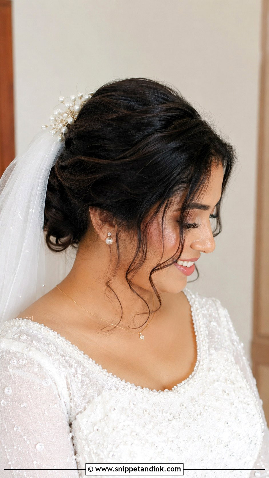 Bridal Updo With Veil - Snippet and Ink - 25 Kerala Wedding Hairstyle Ideas