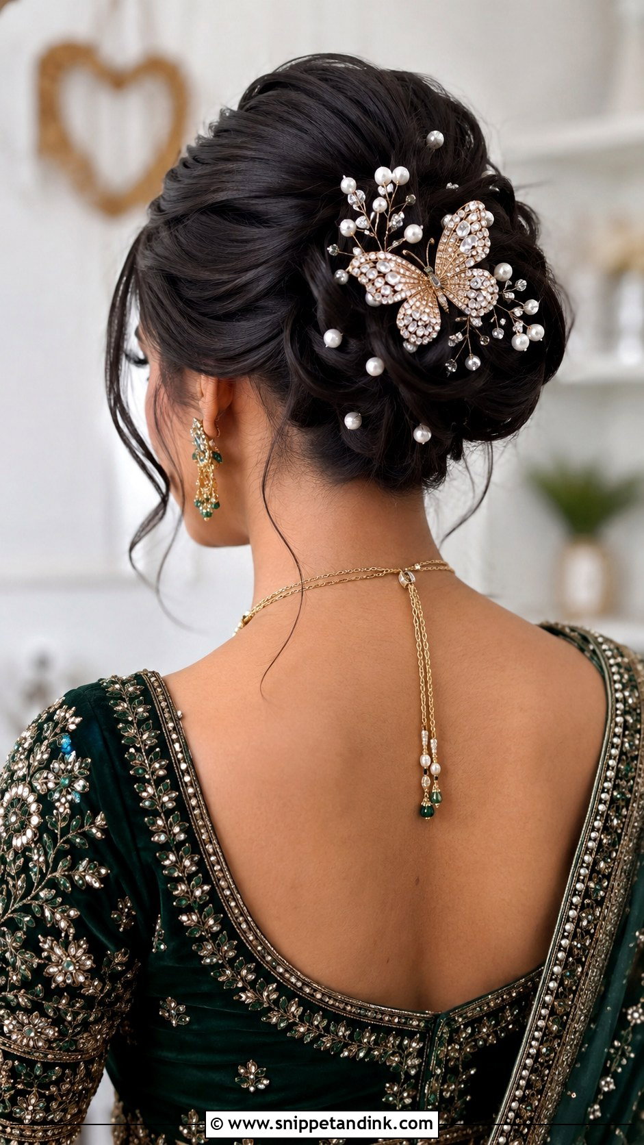 Bridal Updo with Hair Accessories - Snippet and Ink - 25 Indian Wedding Hairstyles for Bride