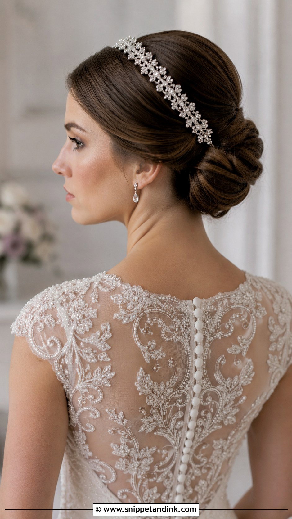 Bridal Updo with Headband - Snippet and Ink - 30 Hairstyle for Bride Ideas