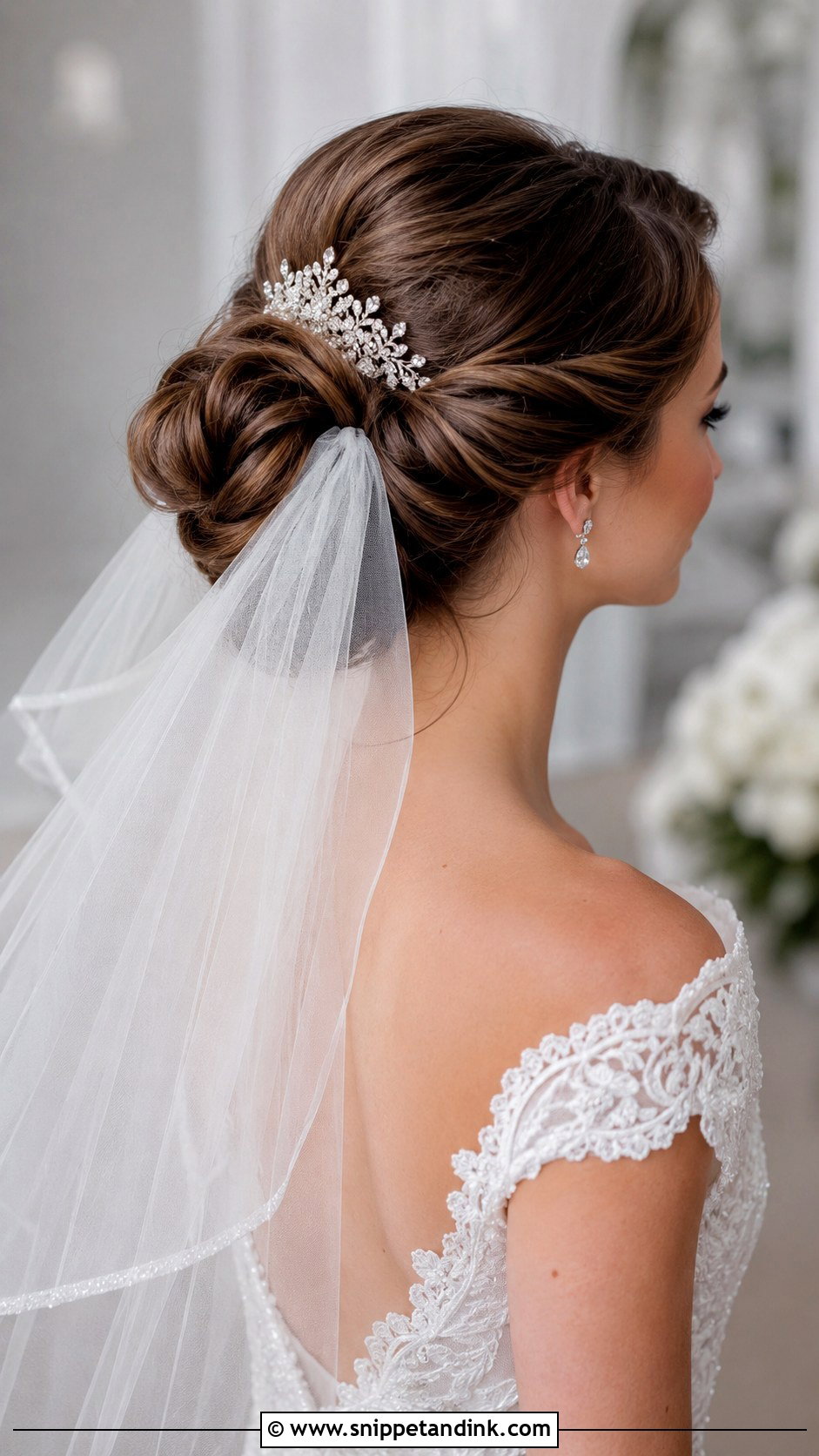 Bridal Updo with Veil - Snippet and Ink - 25 Wedding Hair for Bride Ideas