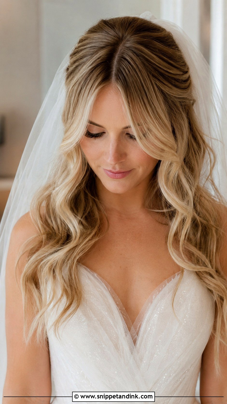 Bridal Veil Hair With Curtain Bangs - Snippet and Ink - 20 Bridal Hair Curtain Bangs
