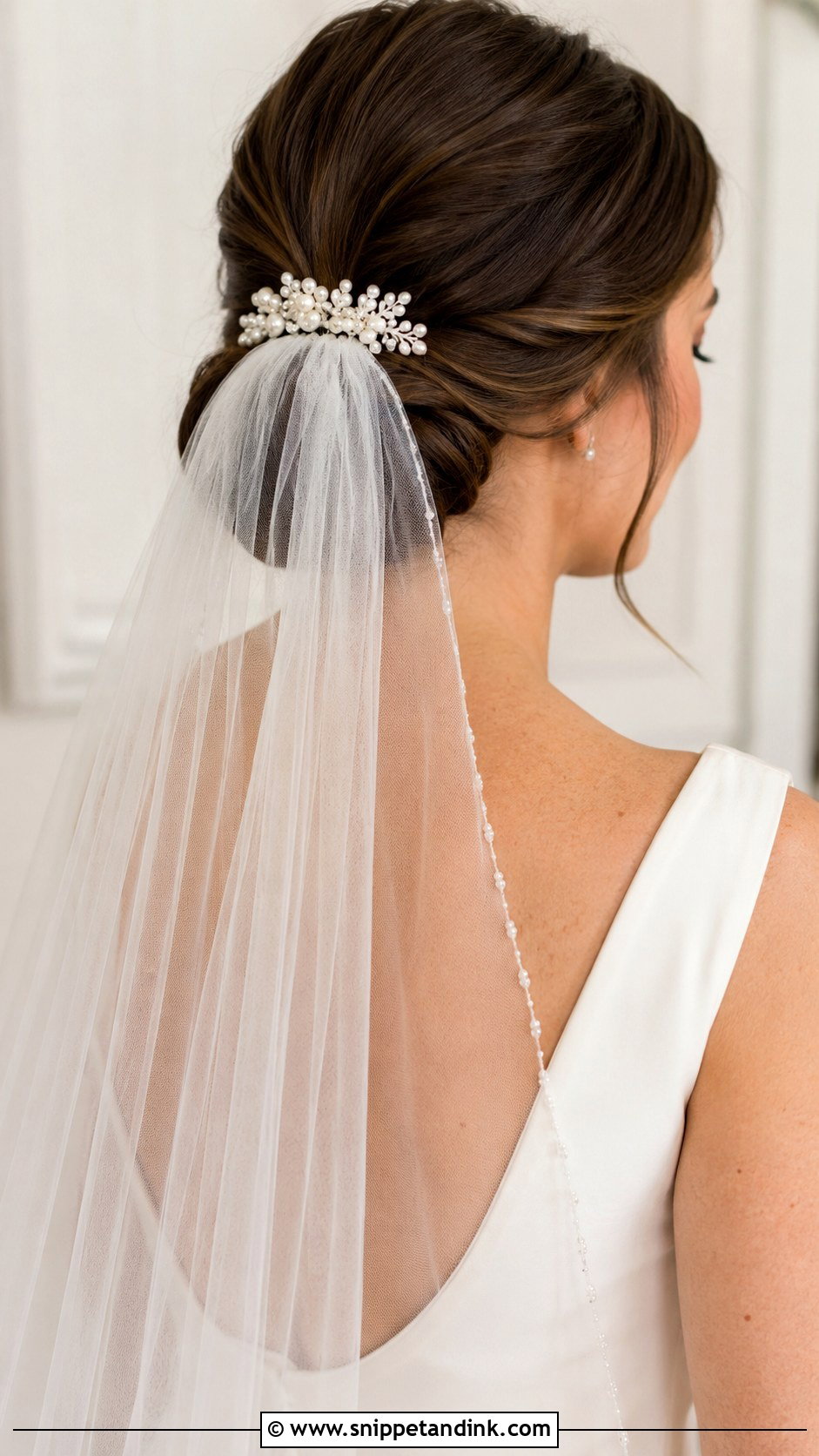 Bridal Veil With Pearl Hair Comb - Snippet and Ink - 15 Wedding Hair Accessories Headpieces