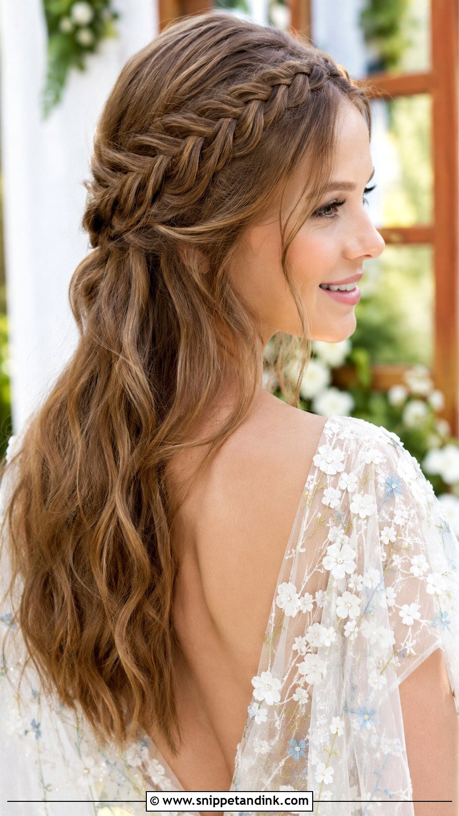 Bridal Waterfall Braid - Snippet and Ink - 25 Glam Wedding Hair Ideas