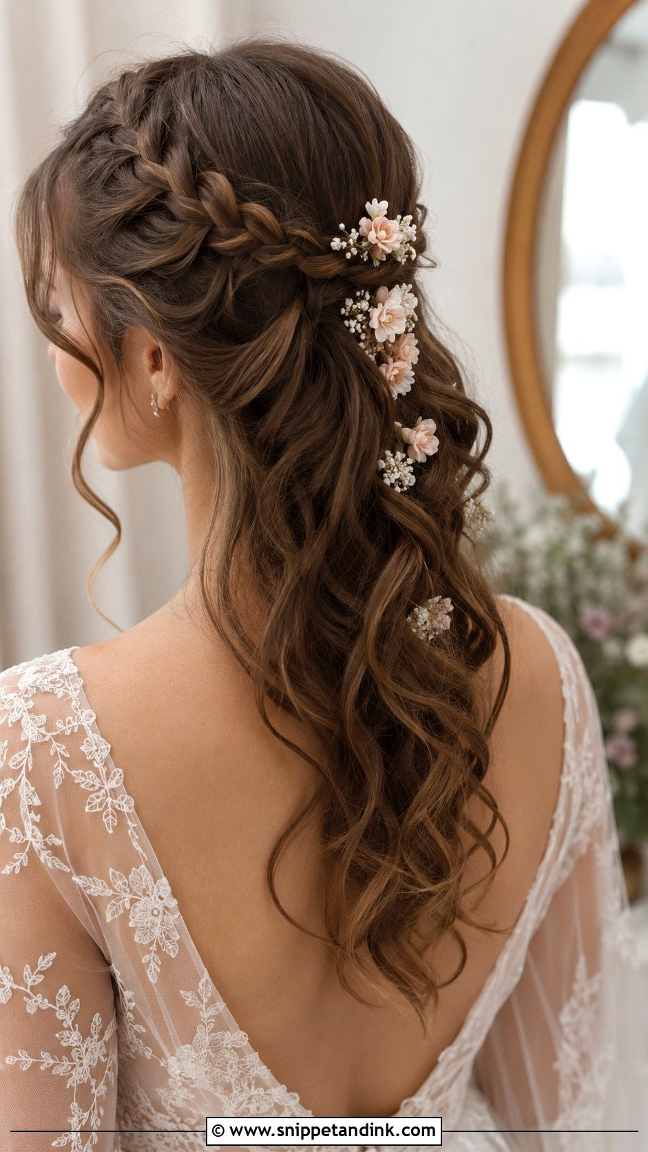 Bridal Waterfall Braid With Flowers - Snippet and Ink - 20 Bridal Hairstyle with Flowers