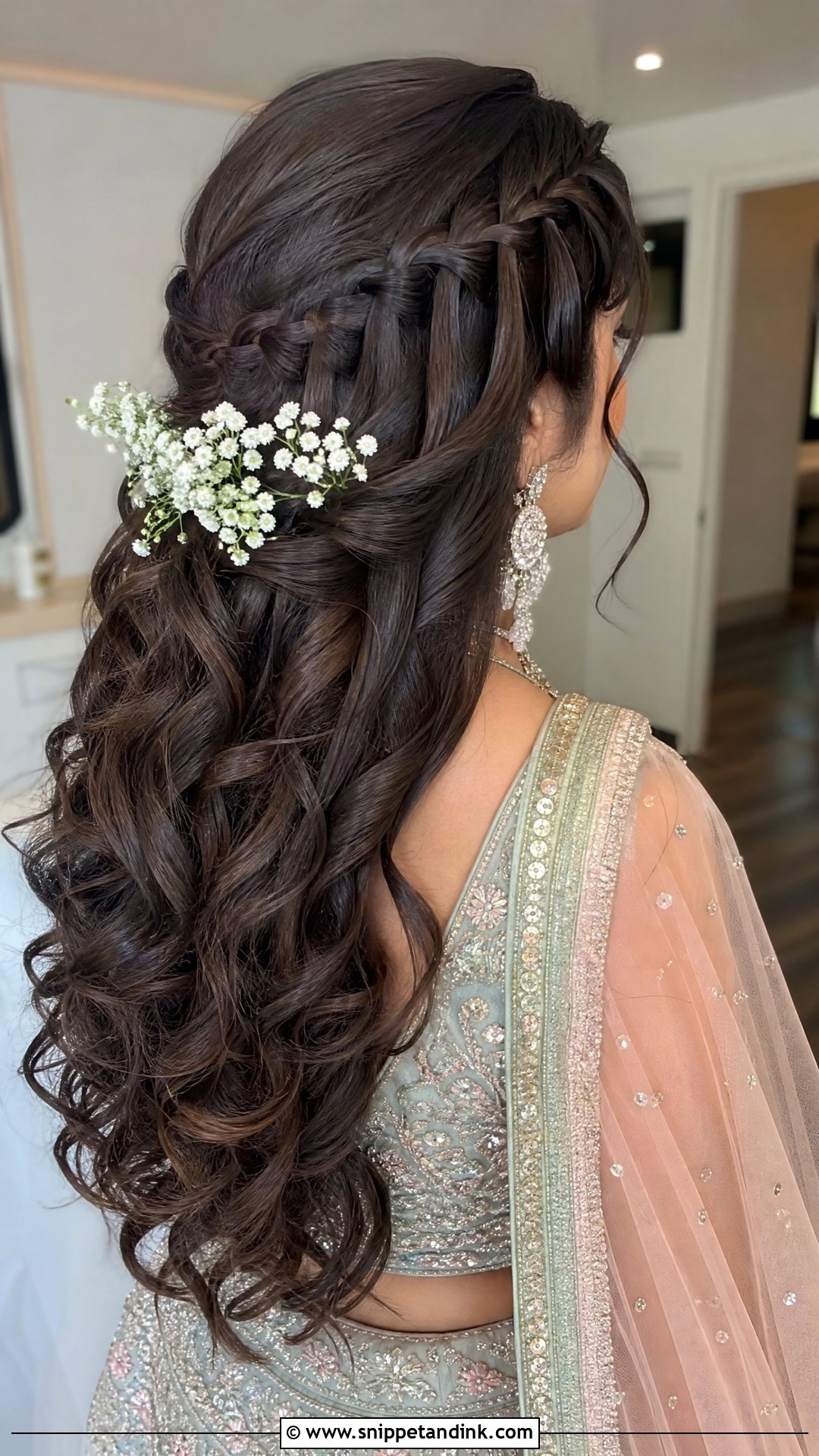 Bridal Waterfall Braid - Snippet and Ink - 15 Braided Hairstyles for Indian Bride
