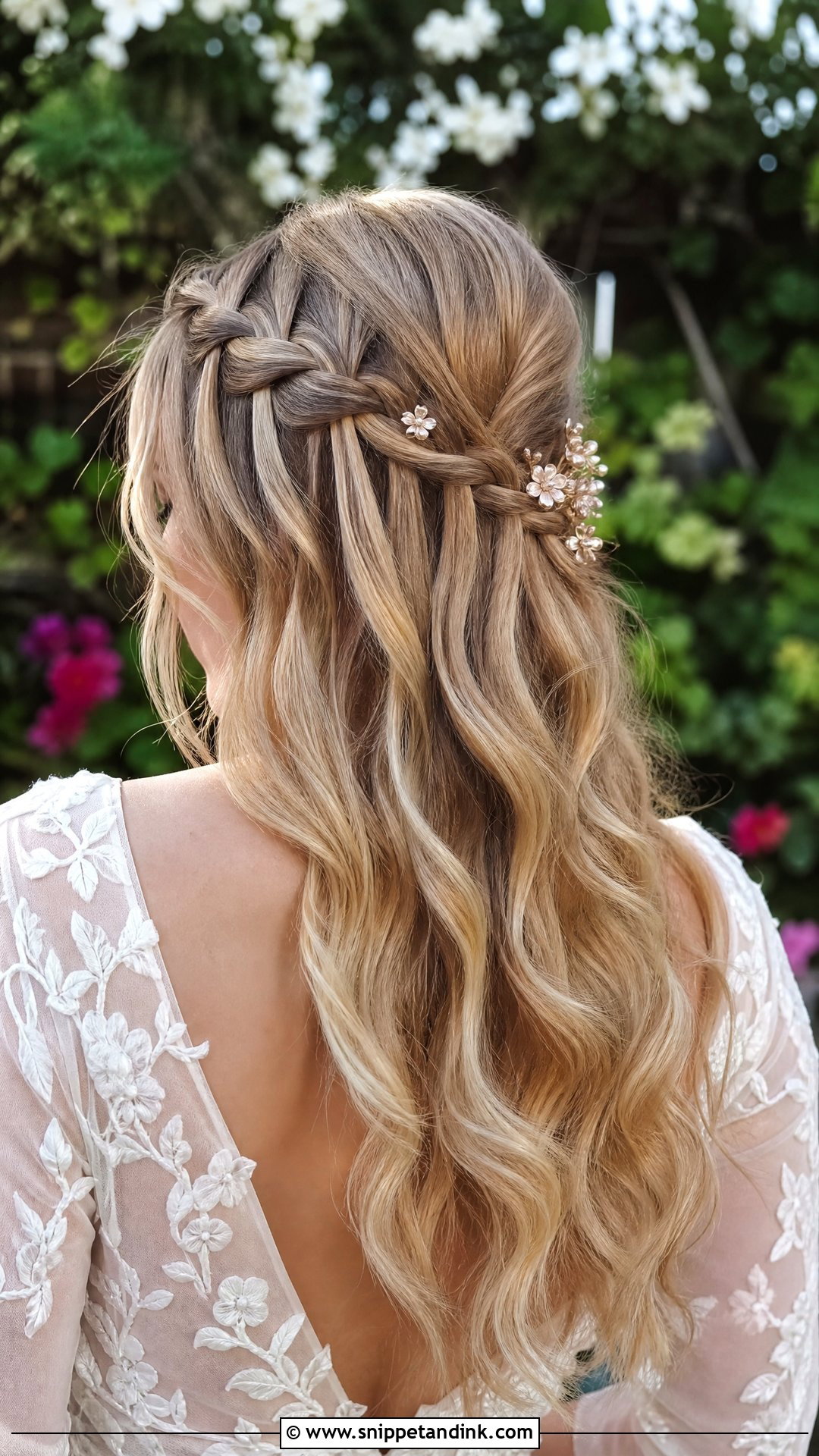 Bridal Waterfall Plait - Snippet and Ink - 15 Bridal Hair Plait Ideas