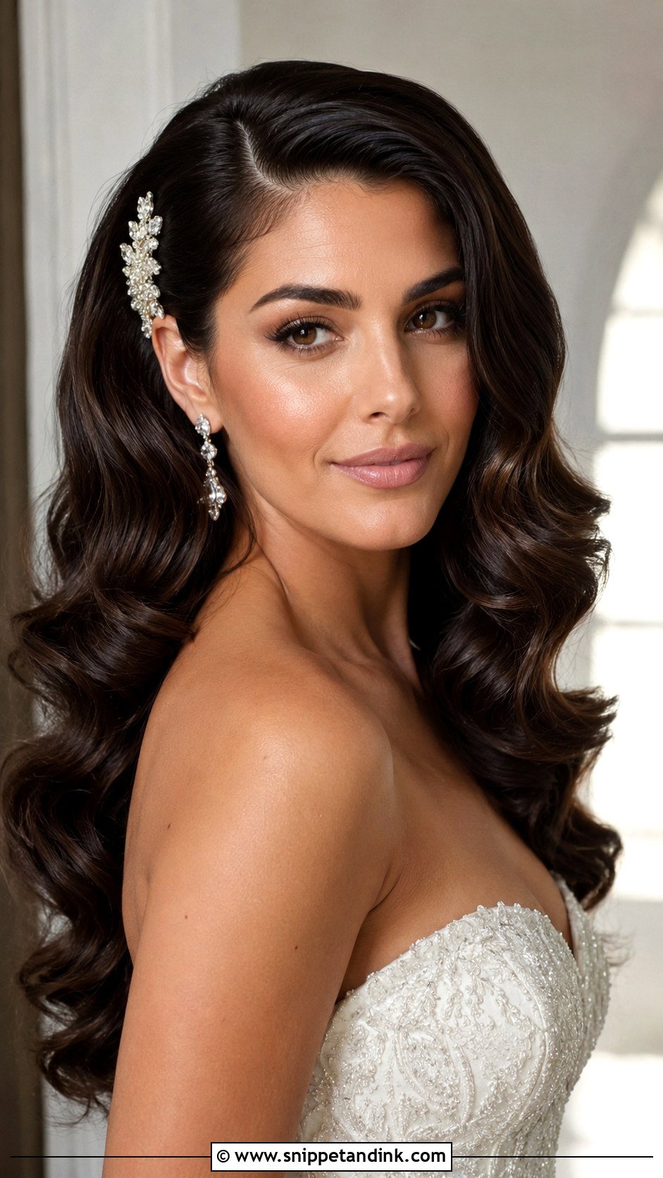 Bridal Waves With Crystal Comb - Snippet and Ink - 15 Wedding Hairstyles Accessories
