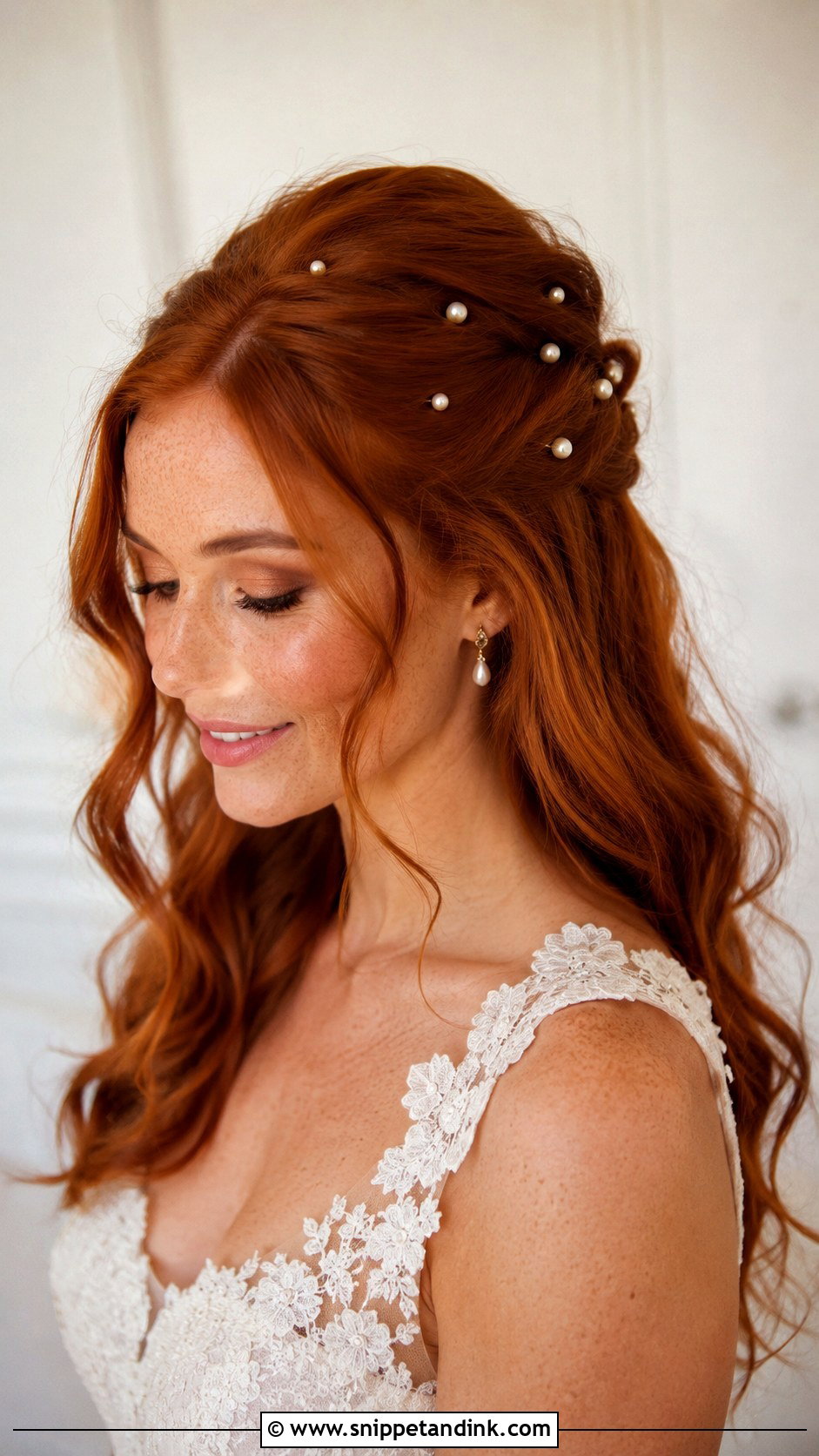 Bridal Waves With Pearl Pins - Snippet and Ink - 15 Romantic Waves Wedding Hair