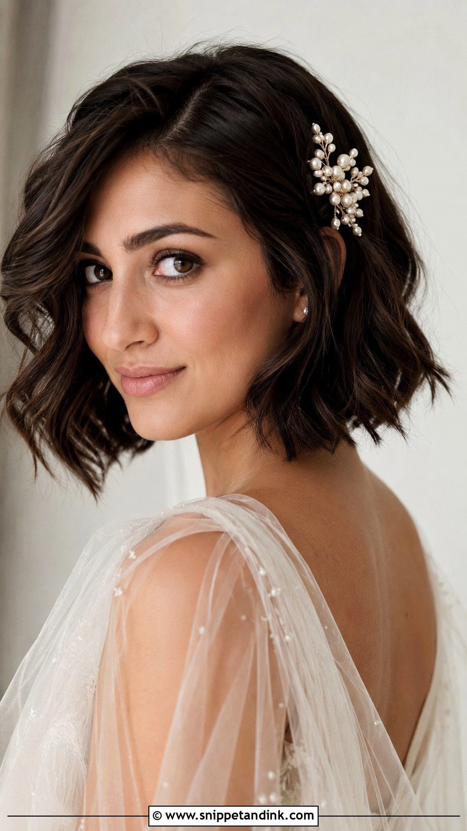 Bridal Wavy Bob - Snippet and Ink - 20 Bridal Hair Short Hair Ideas