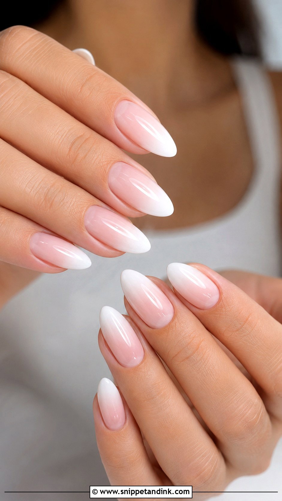 Bridal White Ombre Nails - Snippet and Ink - 20 Bridal Nail Set Ideas
