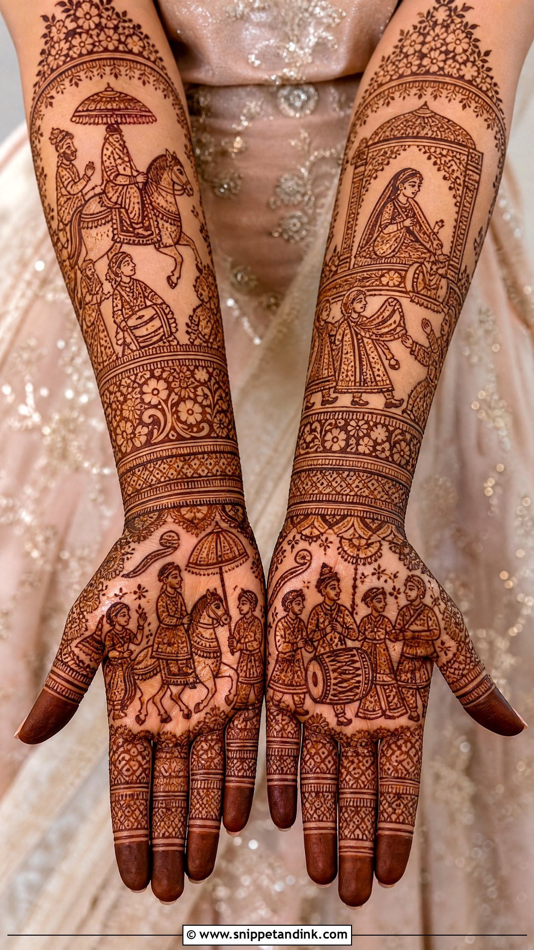 Bride And Groom Baraat Mehndi - Snippet and Ink - 20 Bride and Groom Mehndi Design Ideas