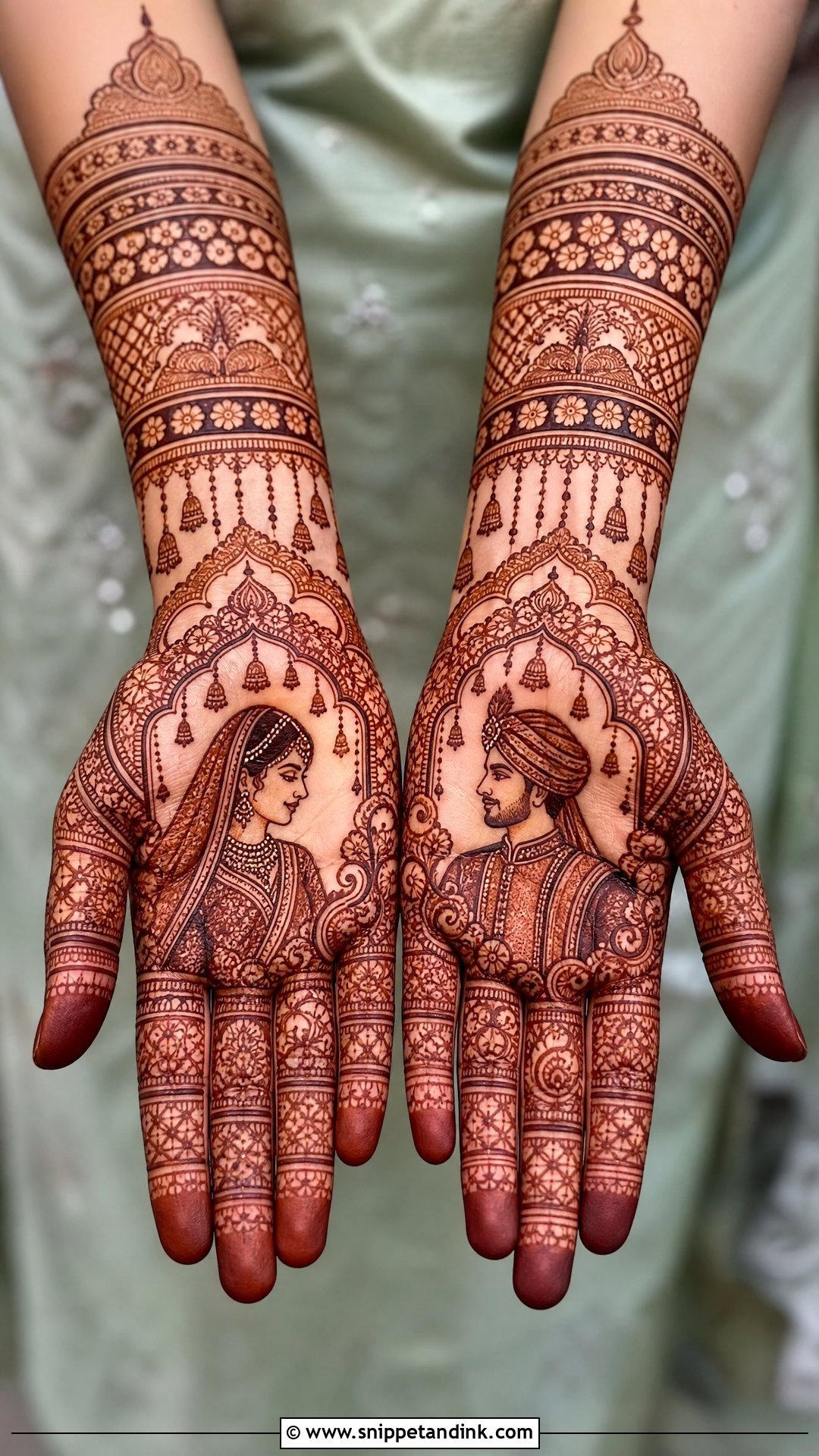 Bride And Groom Bridal Mehndi Design - Snippet and Ink - 20 Unique Bridal Wedding Mehndi Designs