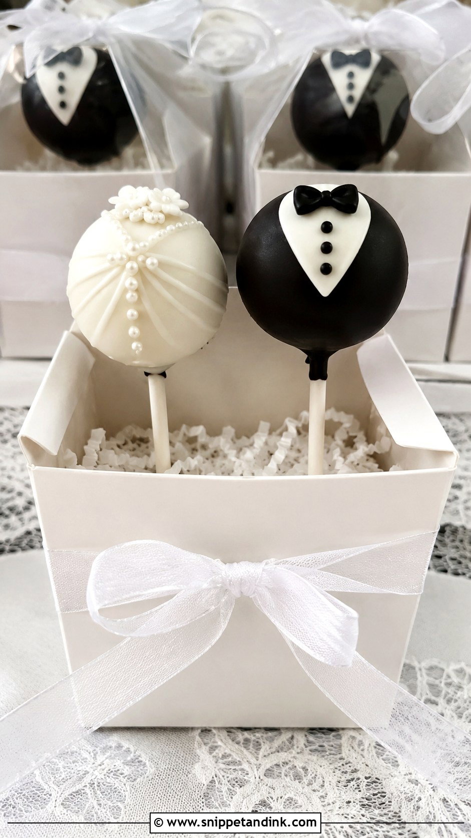 Bride And Groom Cake Pops - Snippet and Ink - 30 Cake Pops Ideas for Wedding