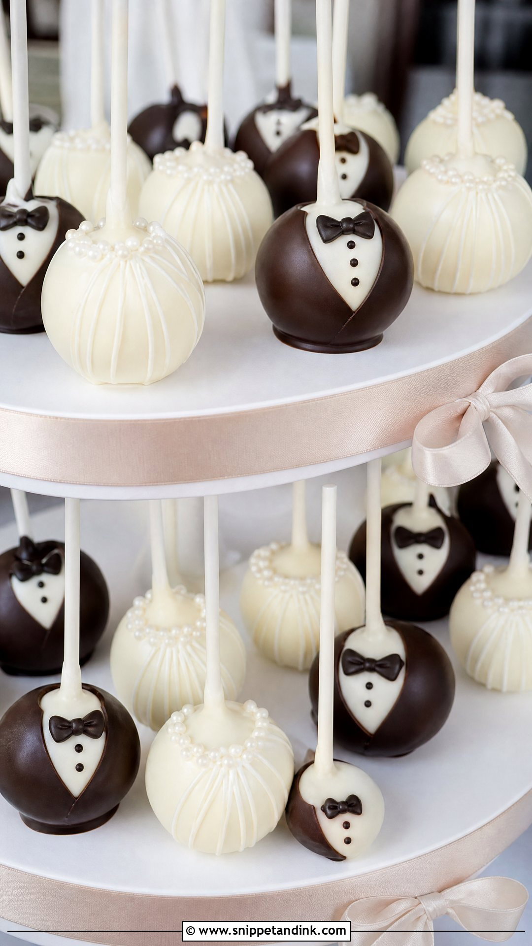 Bride And Groom Cake Pops - Snippet and Ink - 20 Wedding Cake Pops