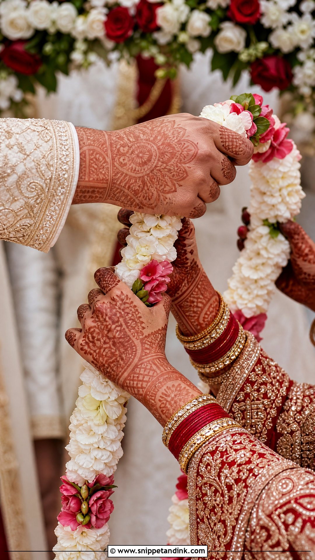 Bride And Groom Jaimala Mehndi - Snippet and Ink - 20 Bride and Groom Mehndi Design Ideas