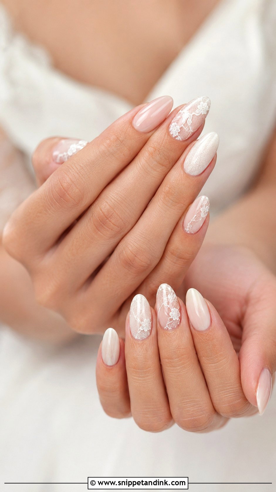 Bride And Groom Lace Nails - Snippet and Ink - 20 Bride and Groom Nail Art Ideas