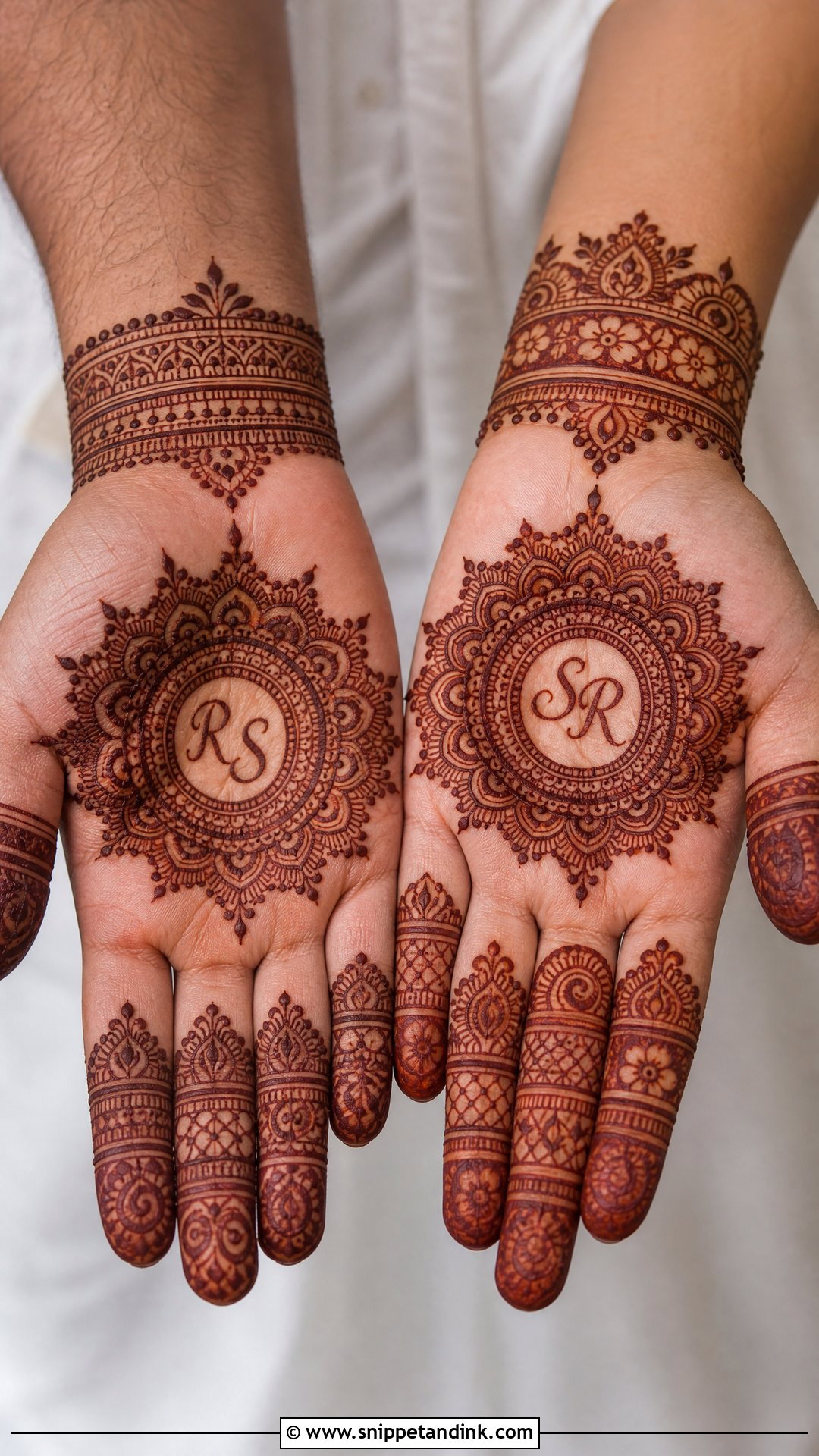 Bride And Groom Mandala Mehndi - Snippet and Ink - 20 Bride and Groom Mehndi Design Ideas