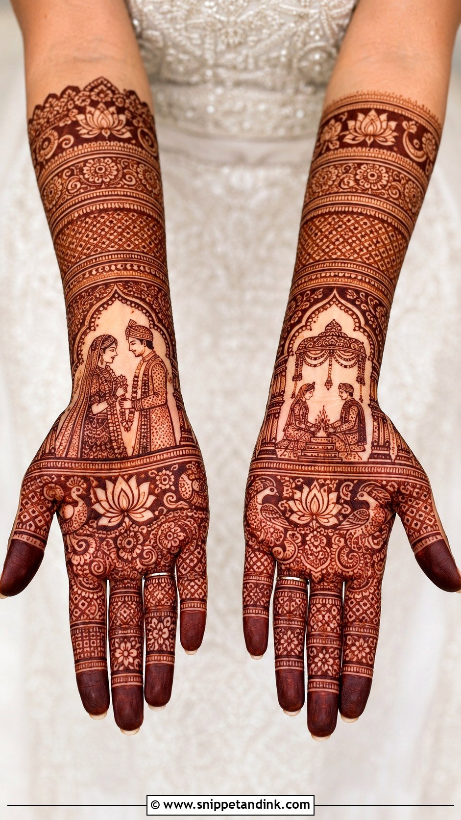 Bride And Groom Mehndi Design - Snippet and Ink - 35 Unique Bridal Mehndi Designs