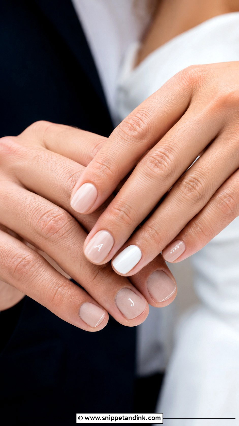 Bride And Groom Minimalist Nails - Snippet and Ink - 20 Bride and Groom Nail Art Ideas
