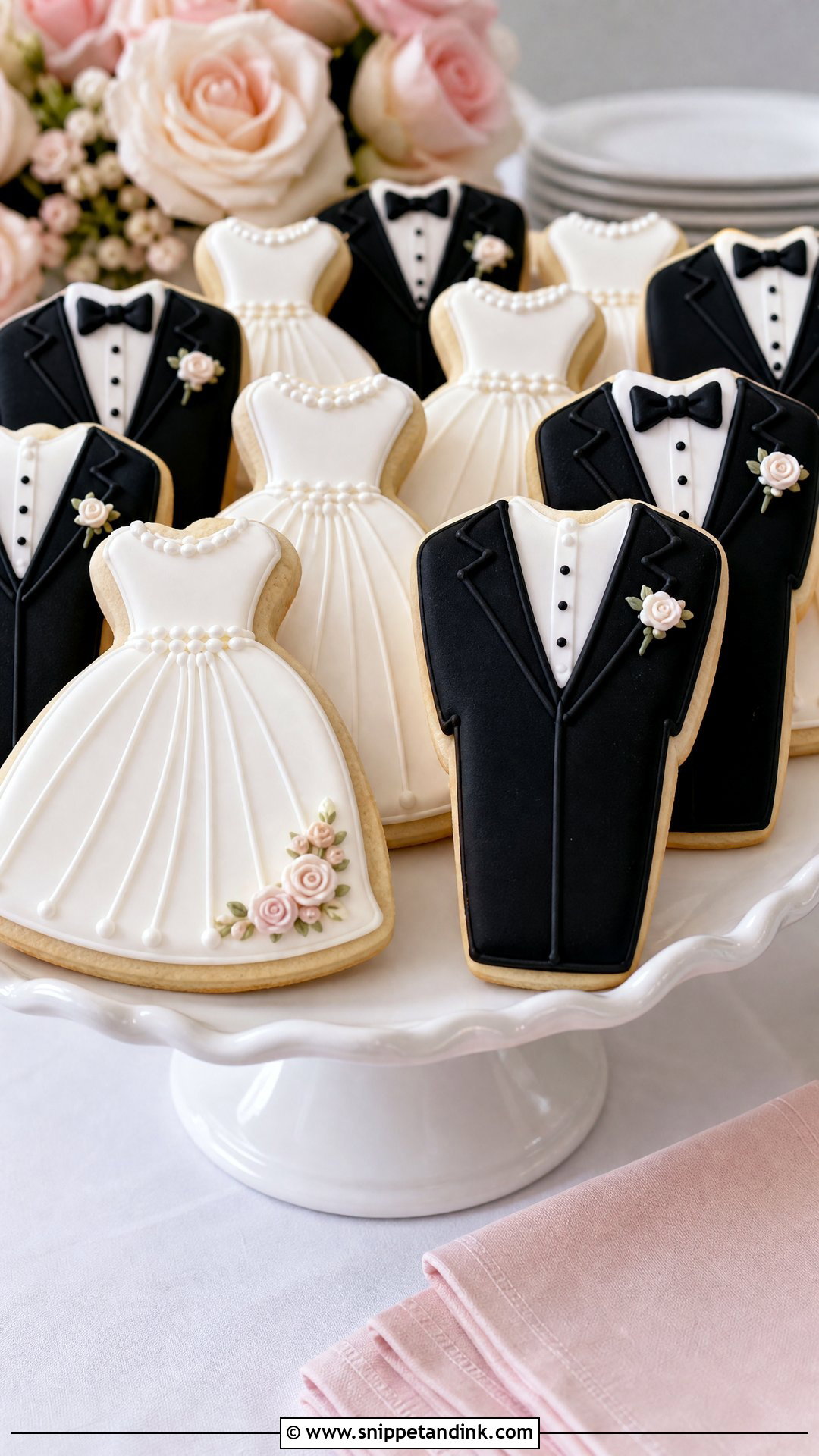 Bride And Groom Sugar Cookies - Snippet and Ink - 20 Wedding Sugar Cookies