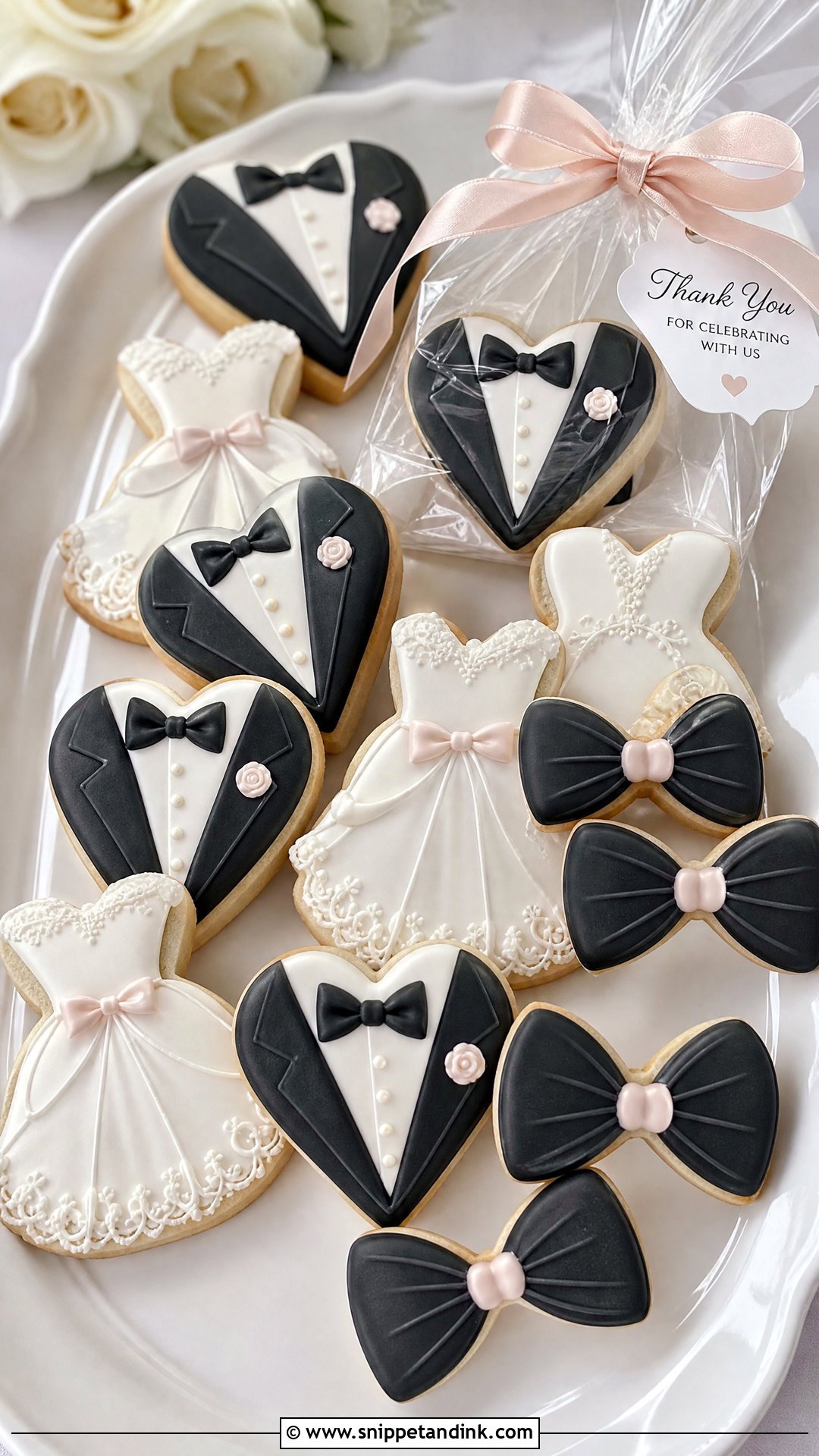 Bride And Groom Wedding Cookies - Snippet and Ink - 20 Wedding Cookies