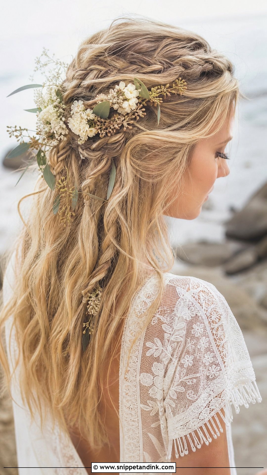Bride Boho Hair With Flowers - Snippet and Ink - 15 Bride Flowers in Hair Ideas