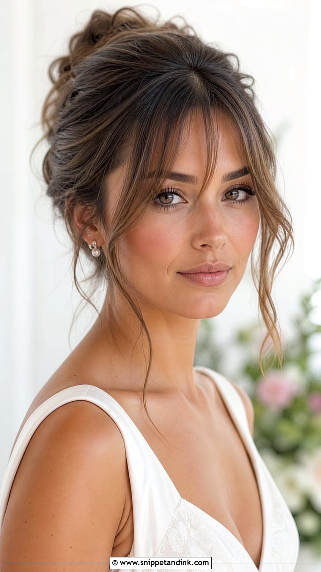 Bride Bottleneck Bangs With Textured Updo - Snippet and Ink - 15 Bride Bangs