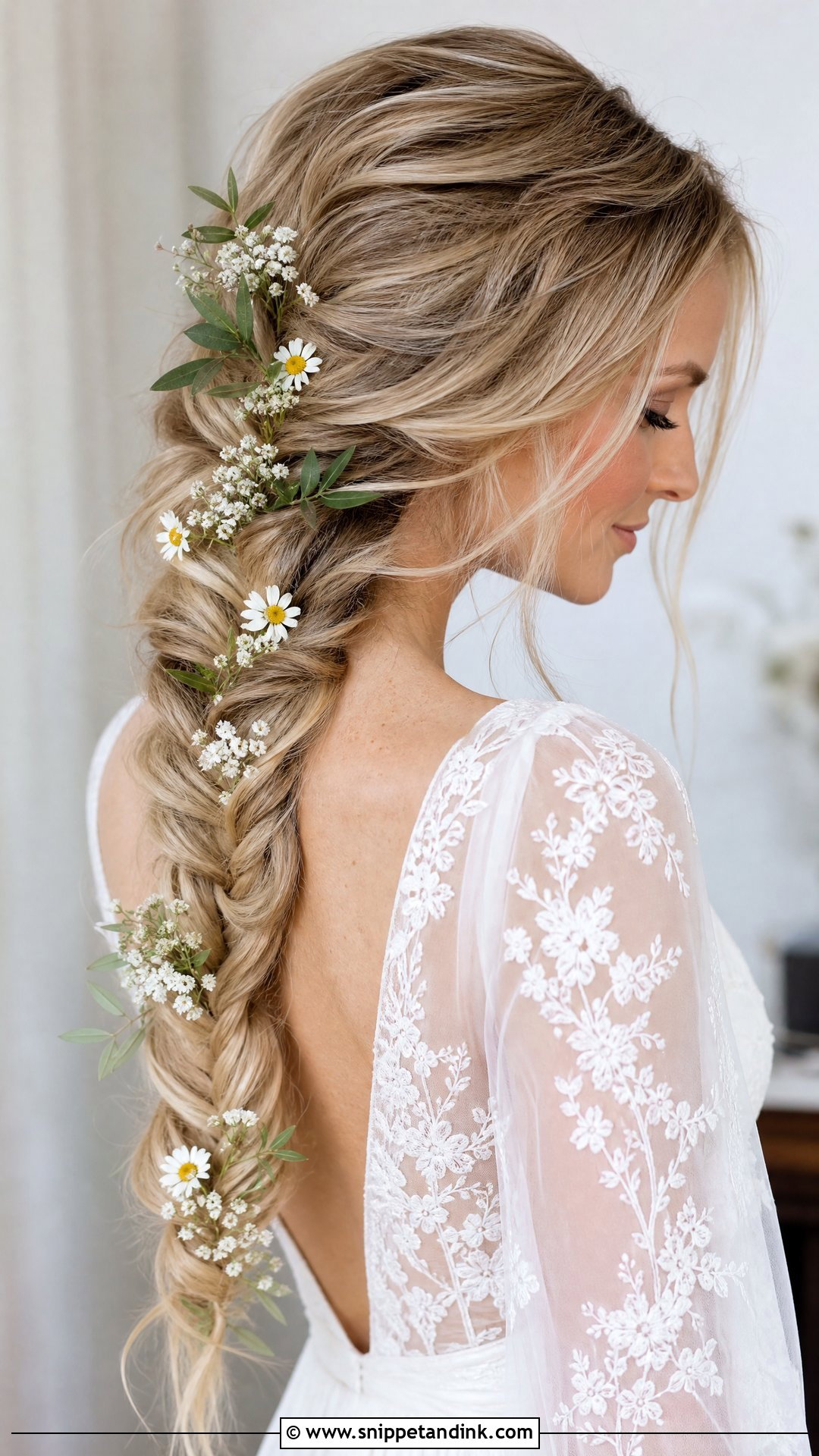 Bride Braid With Flowers - Snippet and Ink - 15 Bride Flowers in Hair Ideas