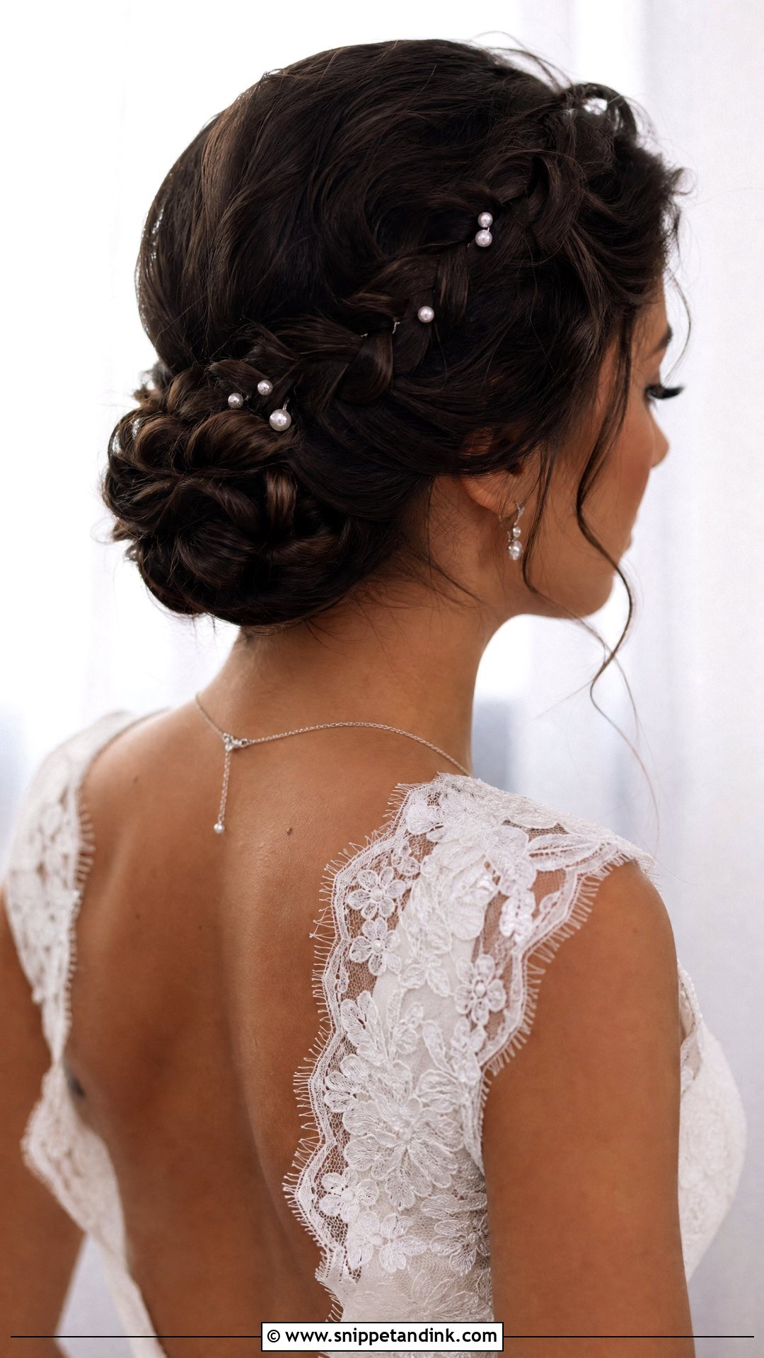 Bride Braided Bun With Pearls - Snippet and Ink - 15 Bride Hairstyles with Pearls