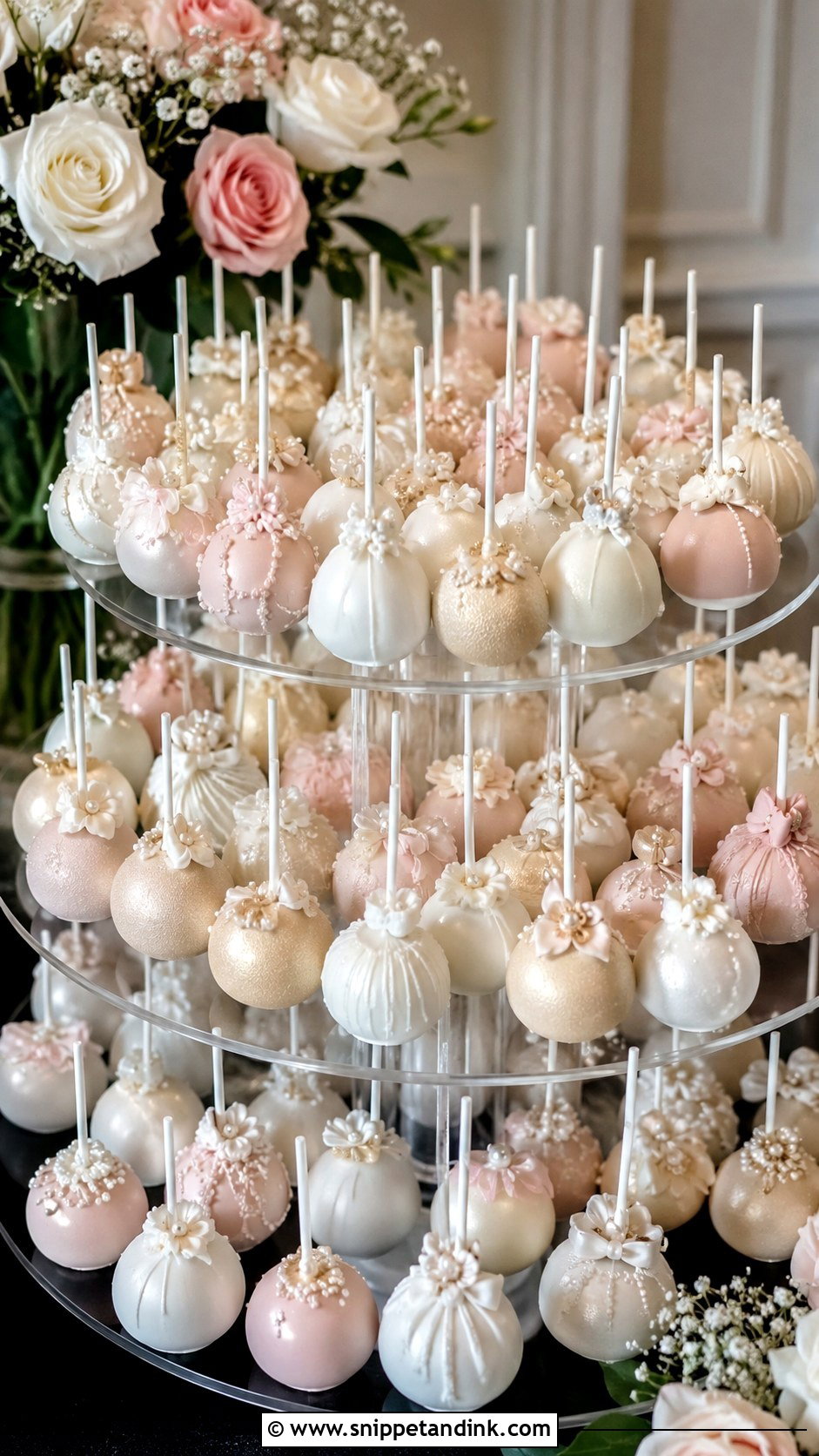 Bride Cake Pop Display - Snippet and Ink - 35 Bride Cake Pops