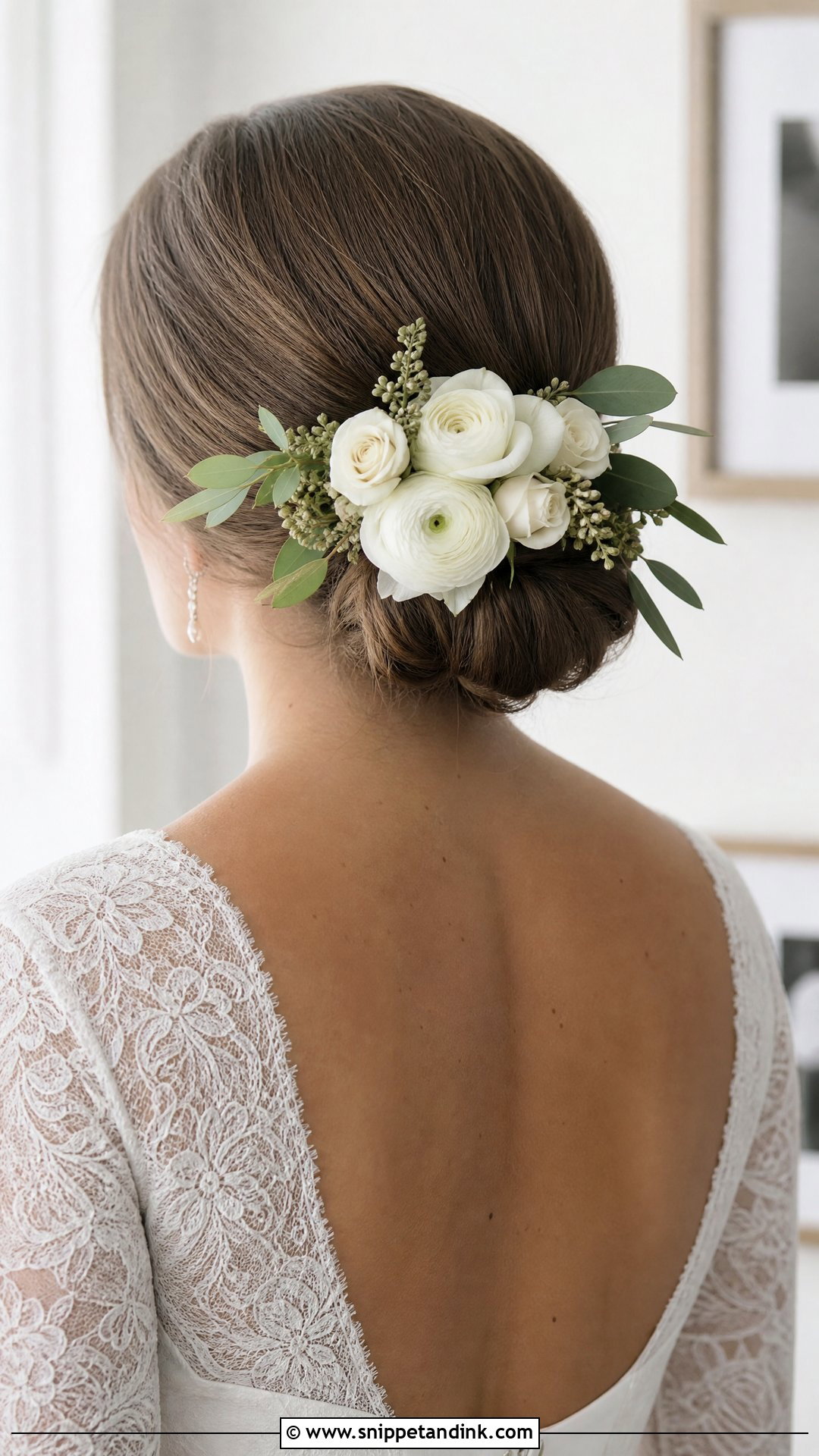 Bride Chignon With Flowers - Snippet and Ink - 15 Bride Flowers in Hair Ideas