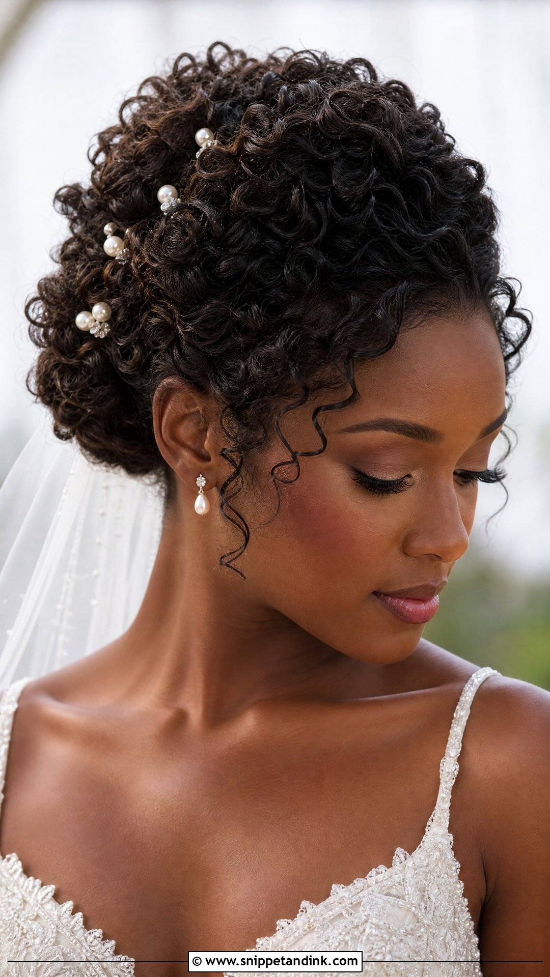 Bride Curly Updo With Pearls - Snippet and Ink - 15 Bride Hairstyles with Pearls