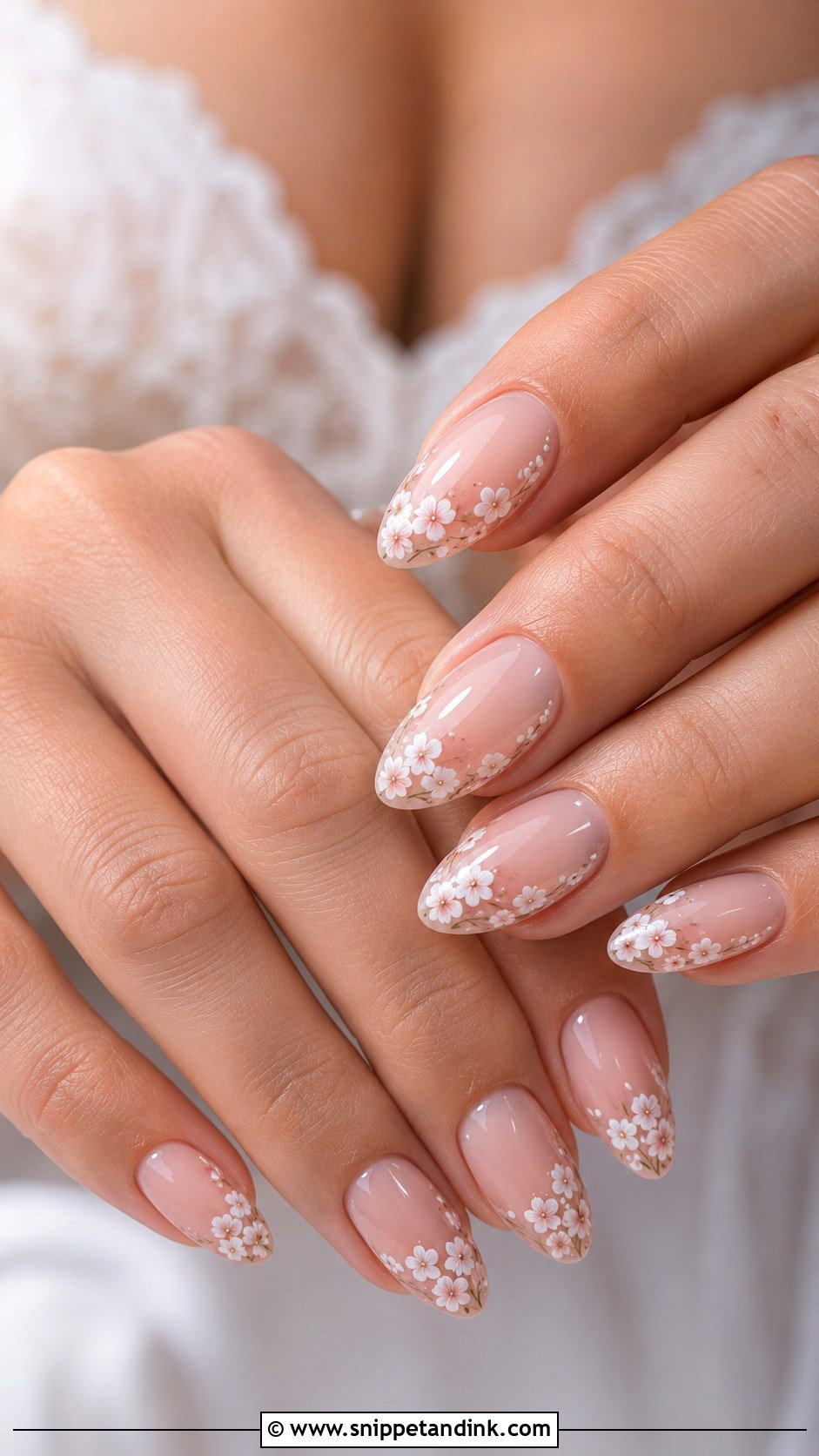 Bride Floral Nail Art - Snippet and Ink - 20 Bride Nail Designs Wedding Manicure