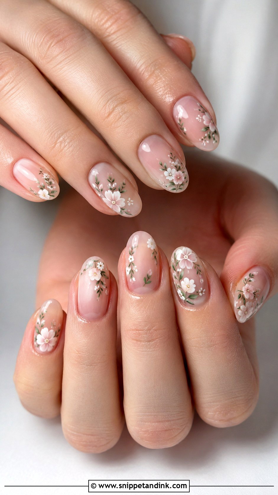 Bride Floral Nails - Snippet and Ink - 20 Nail Art Design for Bride Ideas