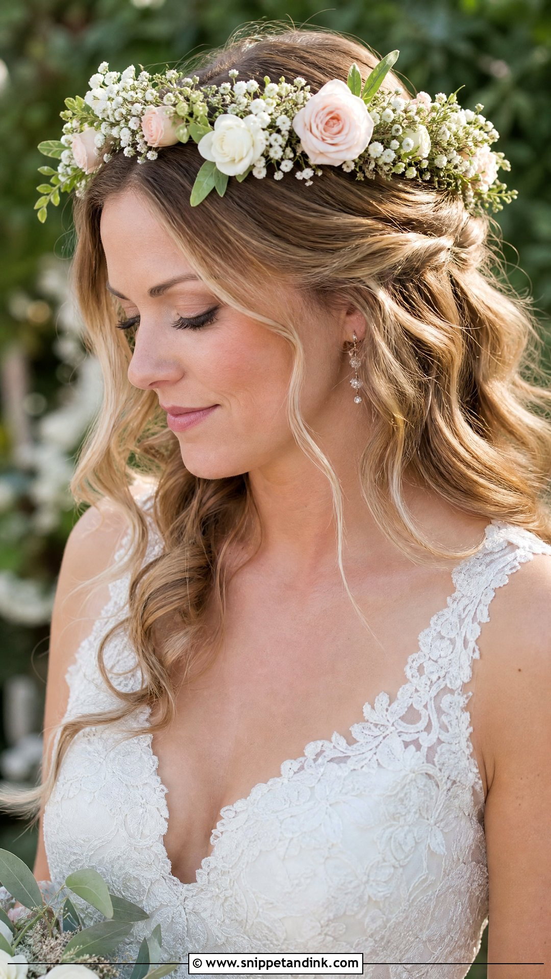 Bride Flower Crown Wedding Hair - Snippet and Ink - 15 Bride Flowers in Hair Ideas