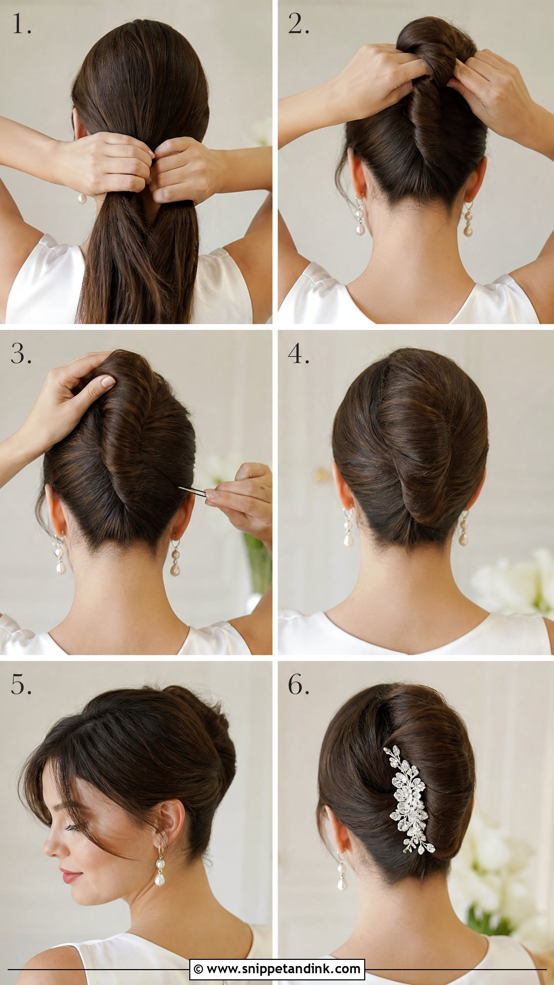 Bride French Twist Tutorial - Snippet and Ink - 15 Bride Hair Tutorial Ideas