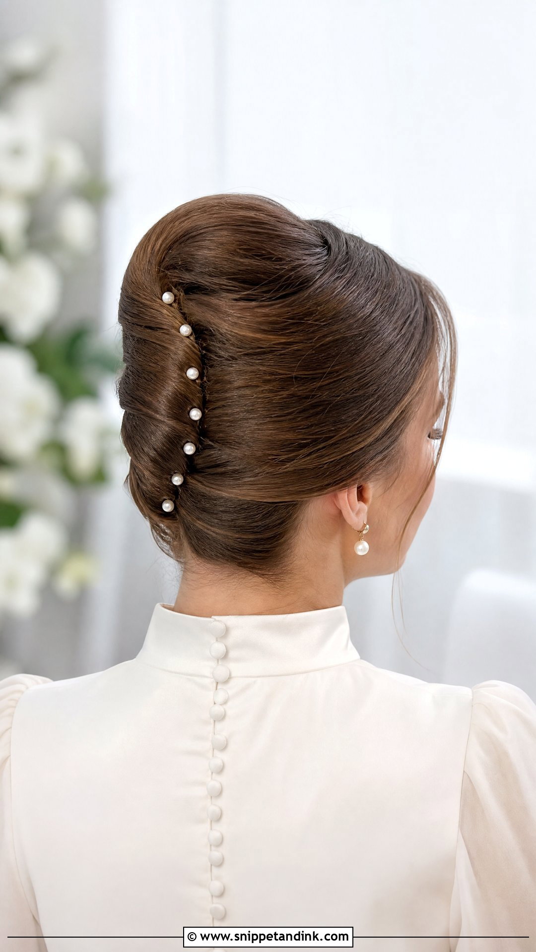 Bride French Twist With Pearls - Snippet and Ink - 15 Bride Hairstyles with Pearls