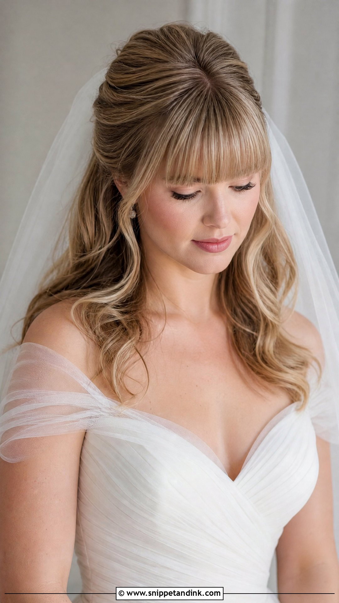 Bride Full Bangs With Half Up Hair - Snippet and Ink - 15 Bride Bangs