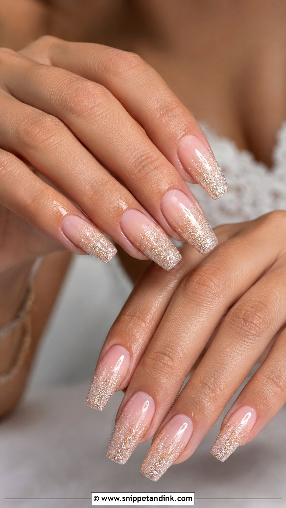 Bride Glitter Ombre Nails - Snippet and Ink - 20 Nail Art Design for Bride Ideas
