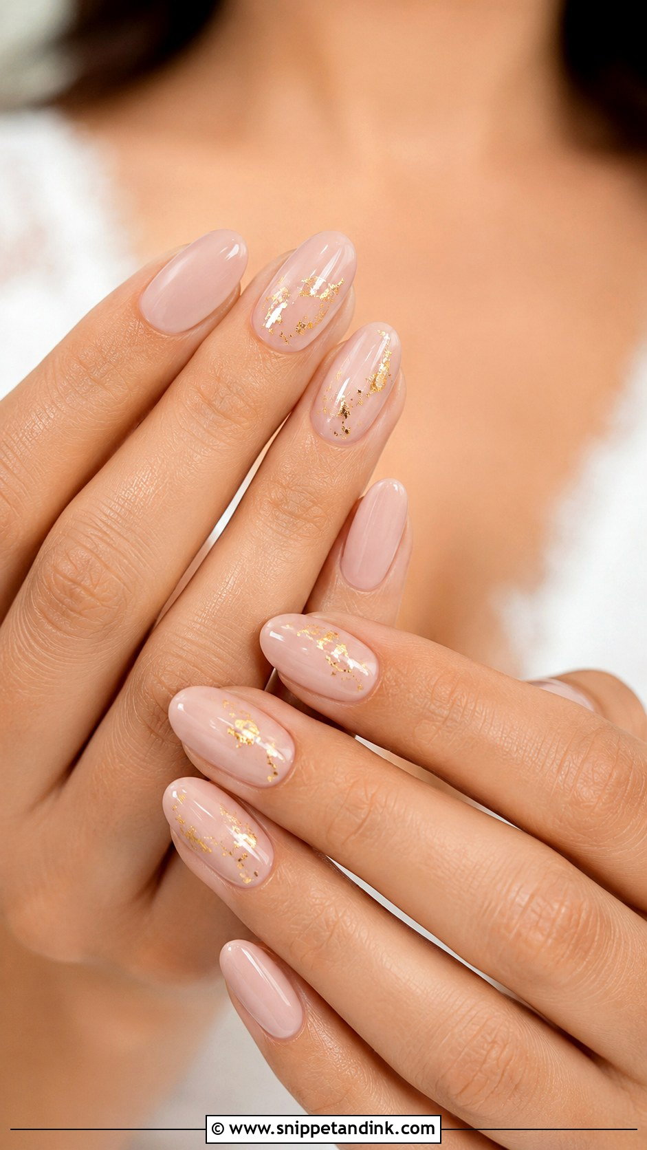 Bride Gold Foil Nails - Snippet and Ink - 20 Bride Nail Designs Wedding Manicure