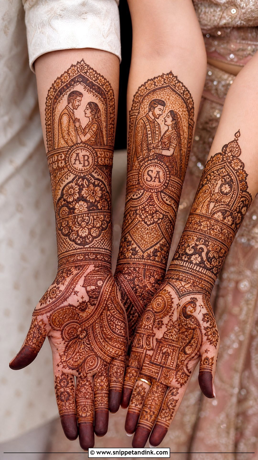 Bride Groom Bridal Mehndi Full Hand - Snippet and Ink - 20 Bridal Mehndi Full Hand Henna Designs
