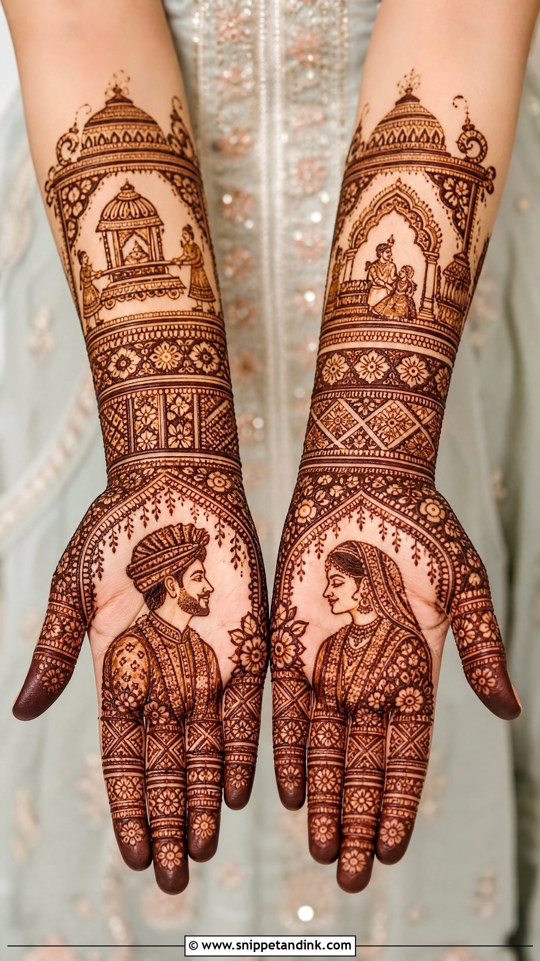 Bride Groom Indian Bridal Full Hand Mehndi Design - Snippet and Ink - 20 Indian Bridal Full Hand Mehndi Designs