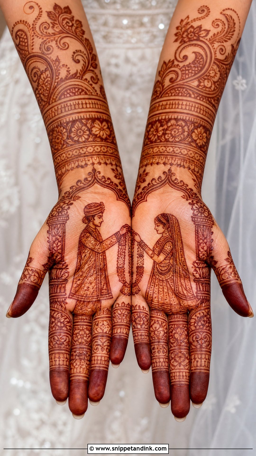 Bride Groom Jaimala Mehndi Design - Snippet and Ink - 20 Bride Groom Mehndi Designs