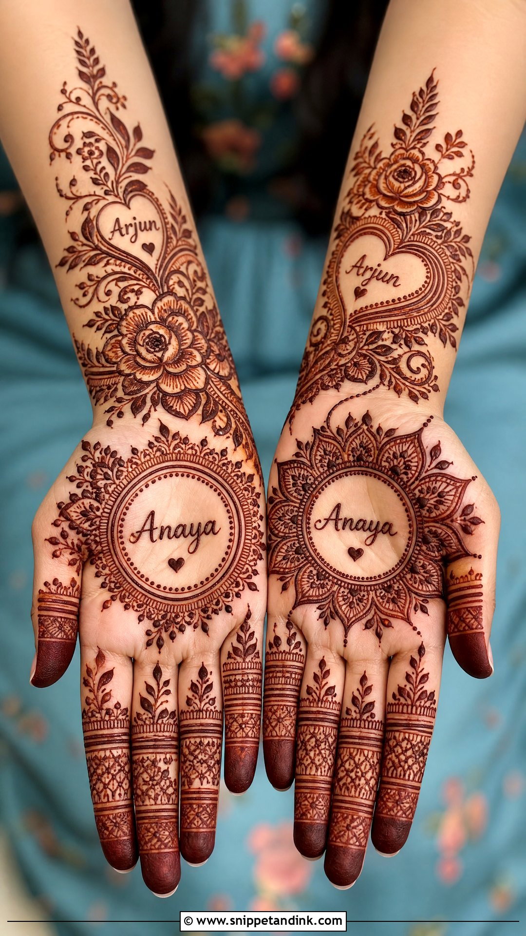 Bride Groom Name Mehndi Design - Snippet and Ink - 20 Bride Groom Mehndi Designs