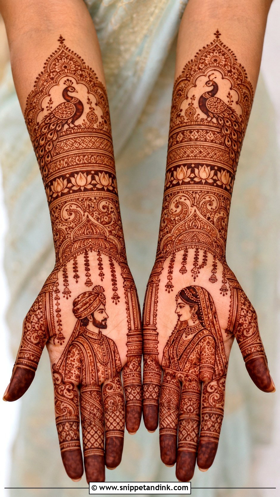 Bride Groom Wedding Mehndi Design - Snippet and Ink - 35 Latest Wedding Mehndi Designs