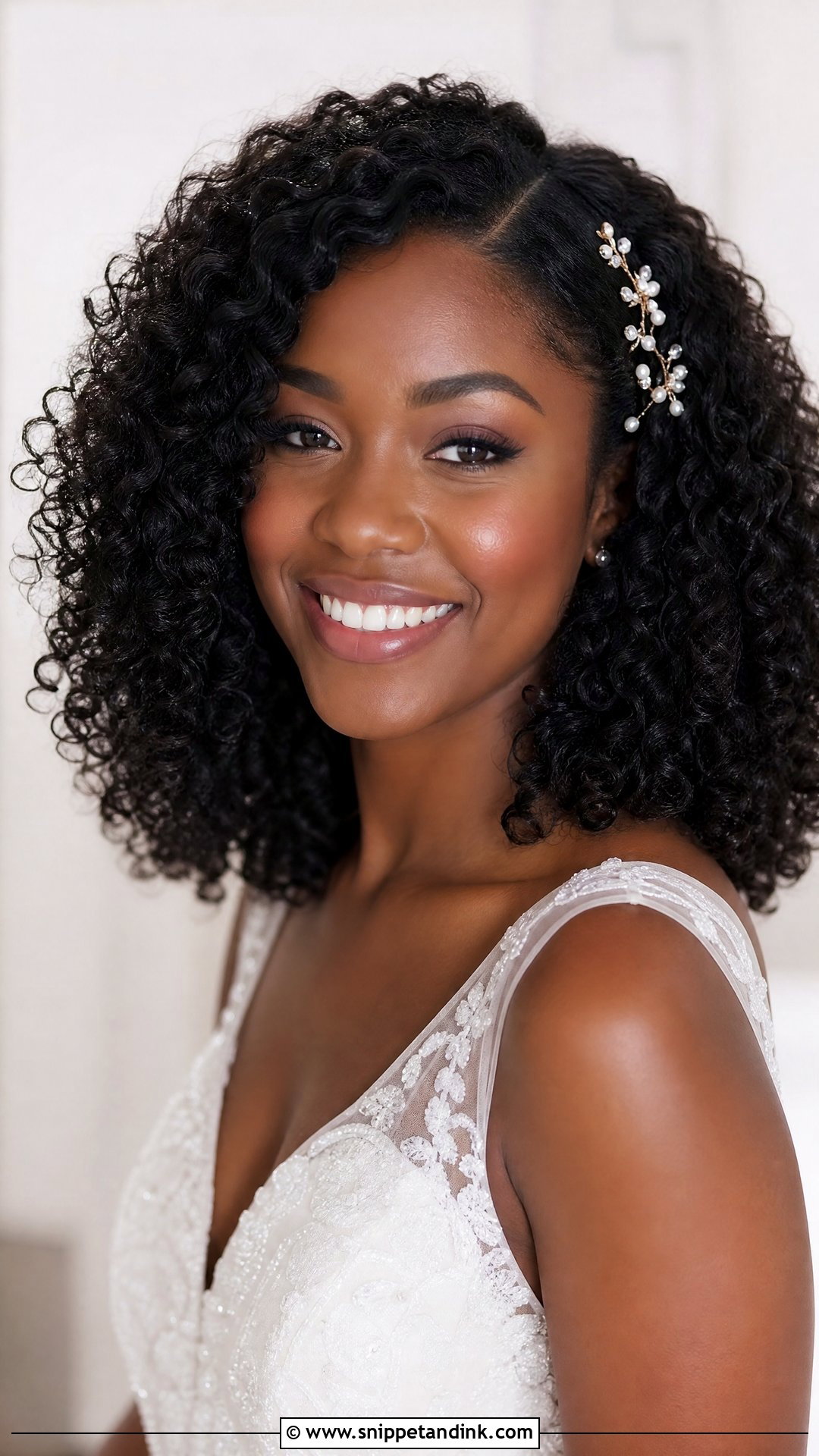 Bride Hair Down Natural Curls - Snippet and Ink - 15 Bride with Hair Down Ideas