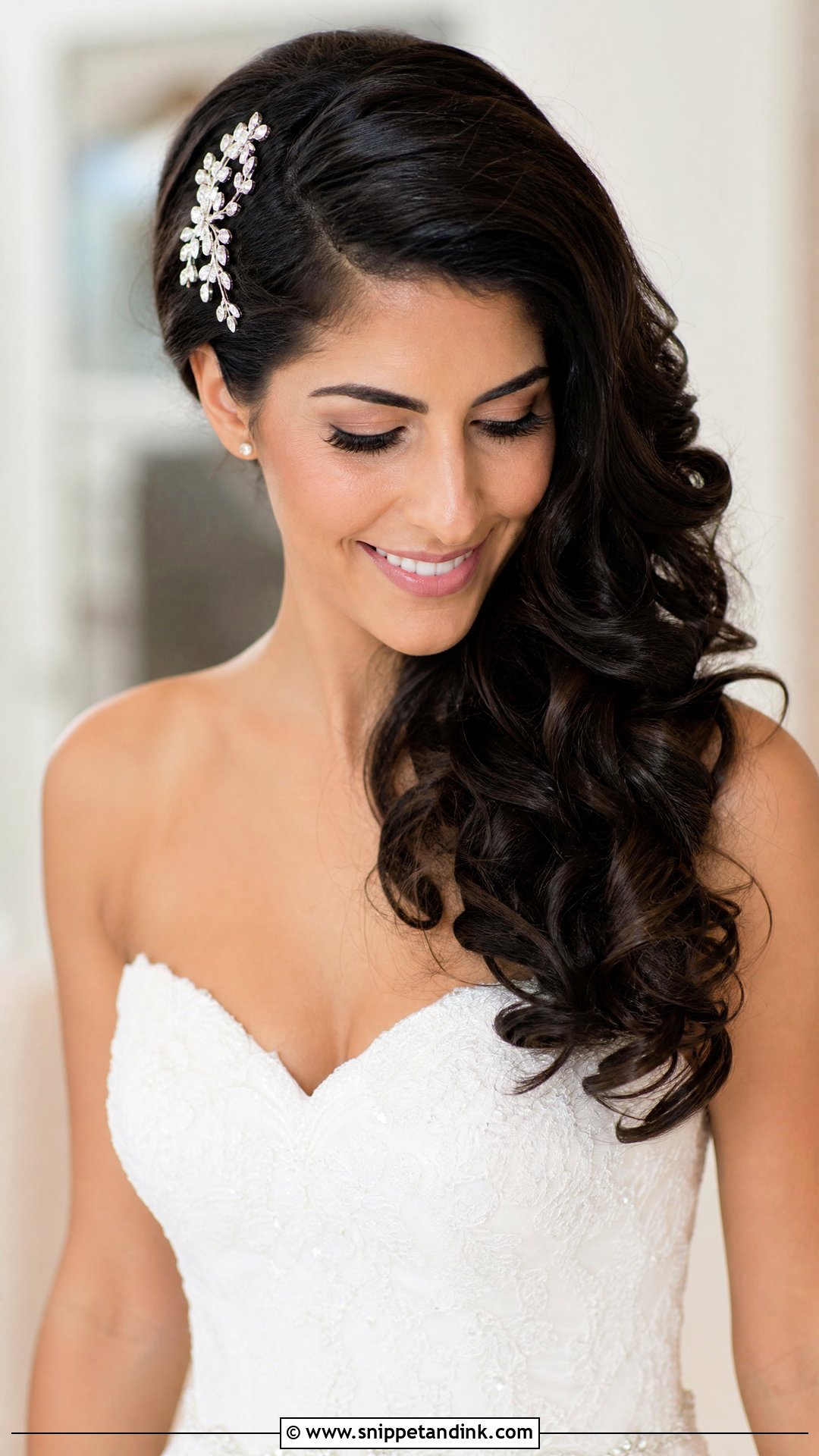 Bride Hair Down Side Swept Curls - Snippet and Ink - 15 Bride Hair Down Hairstyles