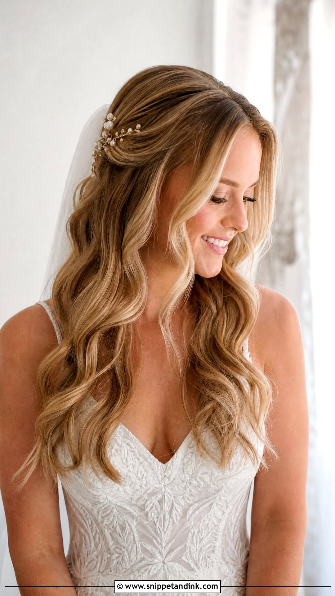 Bride Hair Down Soft Waves - Snippet and Ink - 15 Bride with Hair Down Ideas