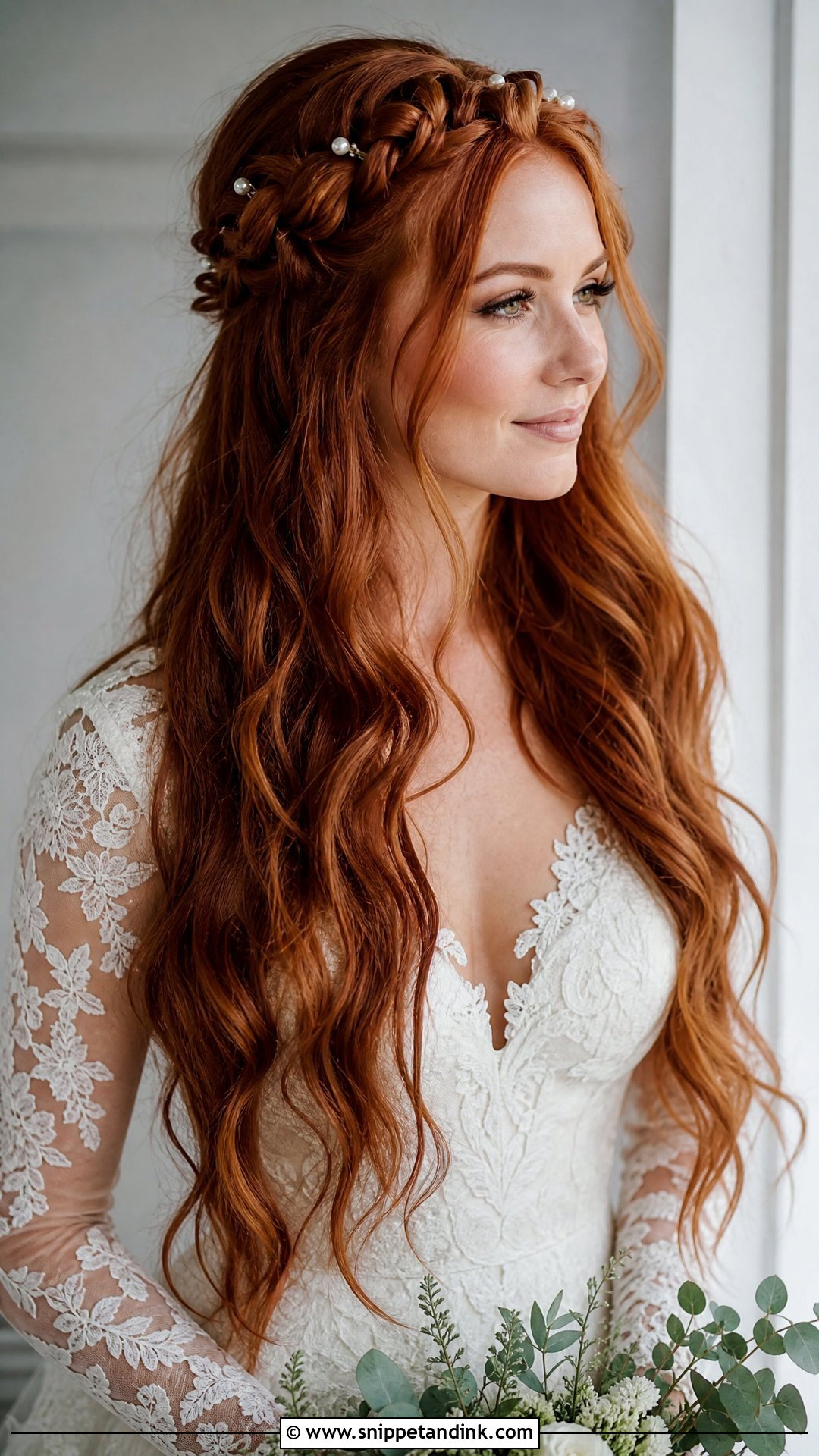 Bride Hair Down With Braided Crown - Snippet and Ink - 15 Bride with Hair Down Ideas