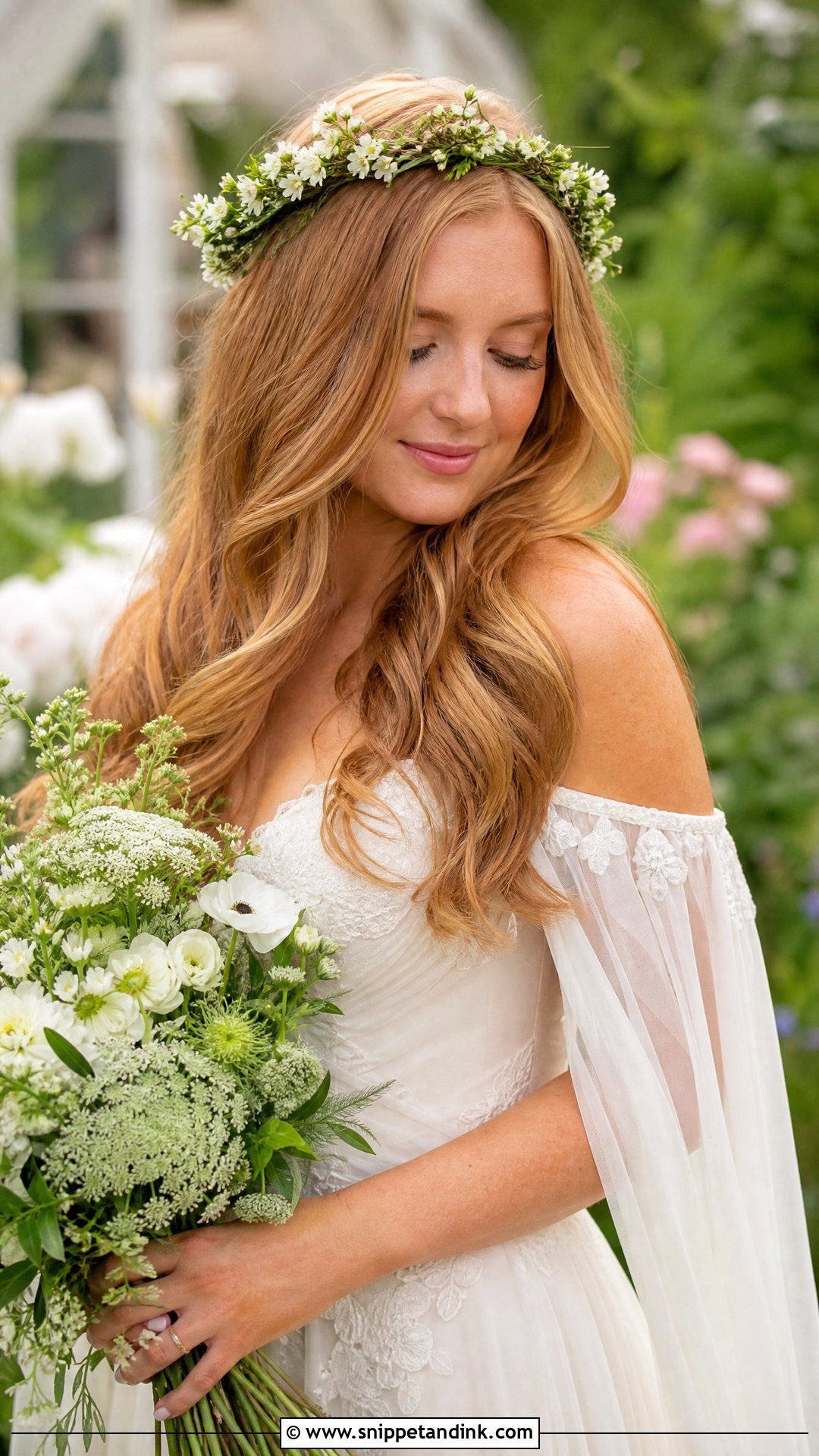 Bride Hair Down With Flower Crown - Snippet and Ink - 15 Bride Hair Down Hairstyles